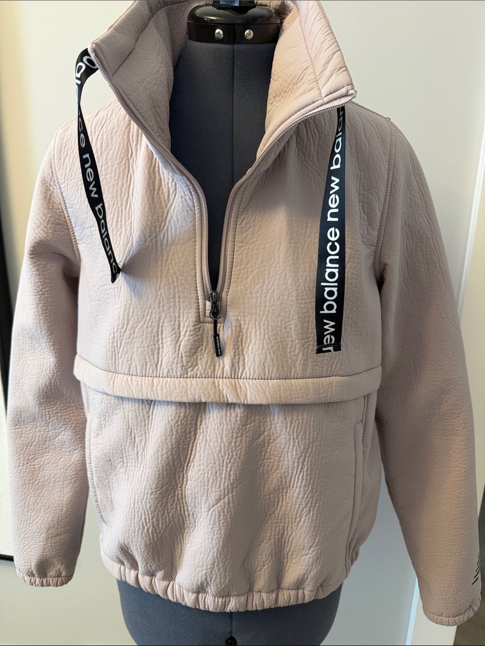 New Balance Light Pink Quarter-Zip Pullover Hoodie